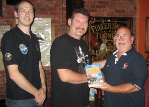 Platform Tavern landlord Stewart Cross receives a 2013 Good Beer Guide