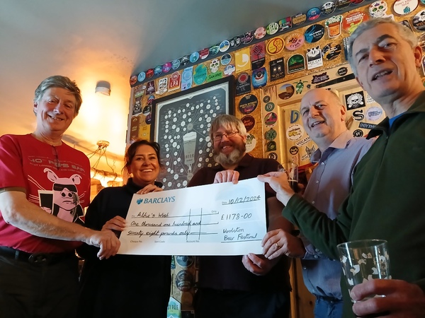 Woolston Beer Festival 2024 Charity Donation 